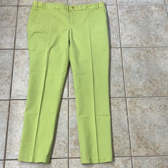 BANANA REPUBLIC 10 Stretchy Green/Yellow Dyan Fit - Picture 1 of 14